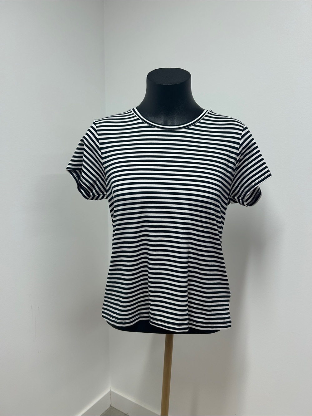 Splendid Black and White Stripe Short Sleeve Tee